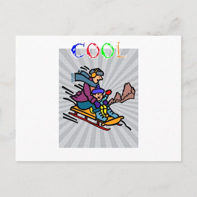 Colourful Skiing Artwork | skiing designs | skiing Postcard (Front)