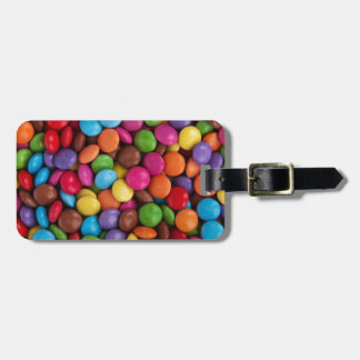 Colourful skittles candy luggage tag