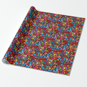 Colourful skittles candy wrapping paper