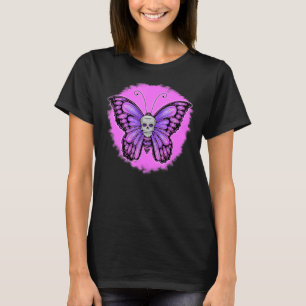Colourful Skull Butterfly Skeleton Scary Day of th T-Shirt