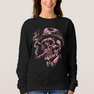 Colourful Skull Cigar Art Sweatshirt