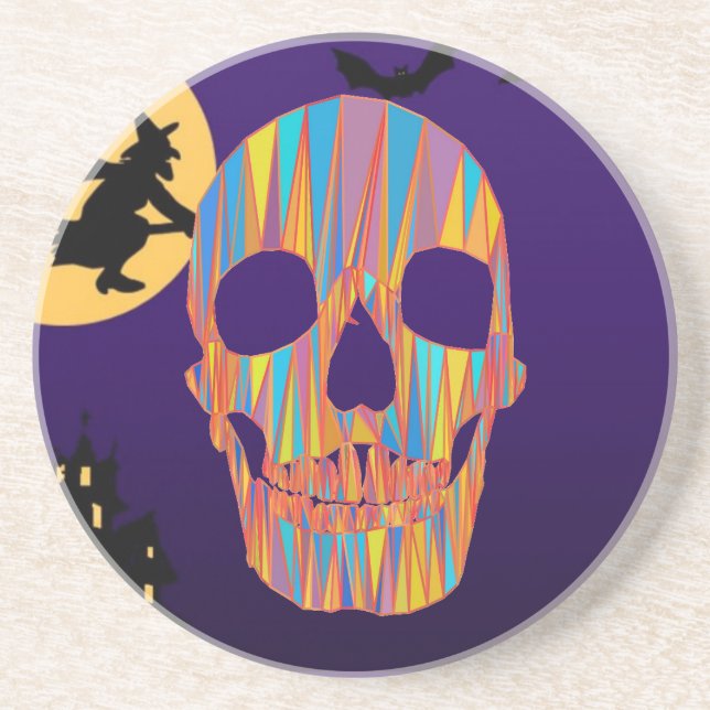 Colourful Skull Coaster (Front)