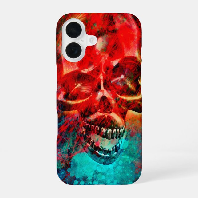 Colourful skull iPhone 16 case (Back)