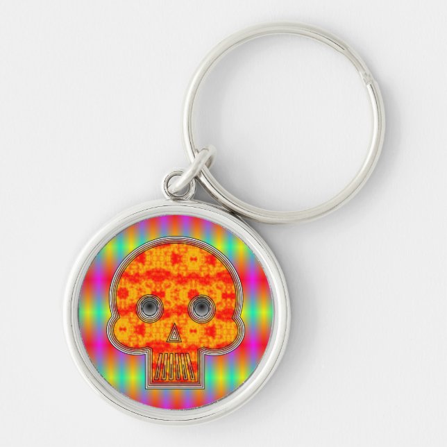 Colourful Skull Key Ring (Front)