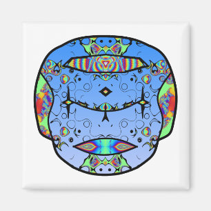 Colourful skull magnet