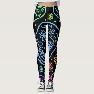 Colourful Skull Pattern Leggings