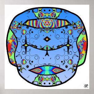 Colourful skull poster