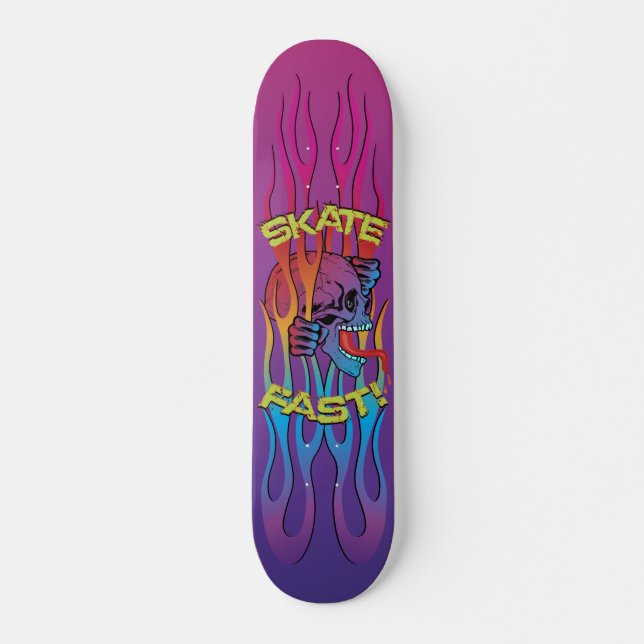 Colourful Skull Skate Skateboard (Front)