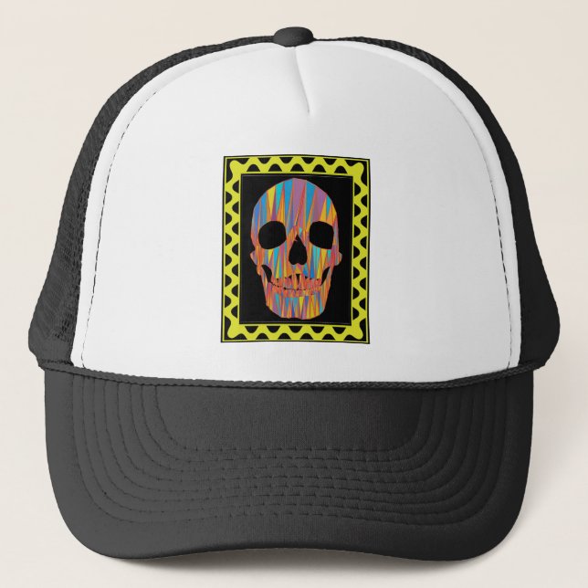 Colourful Skull Trucker Hat (Front)