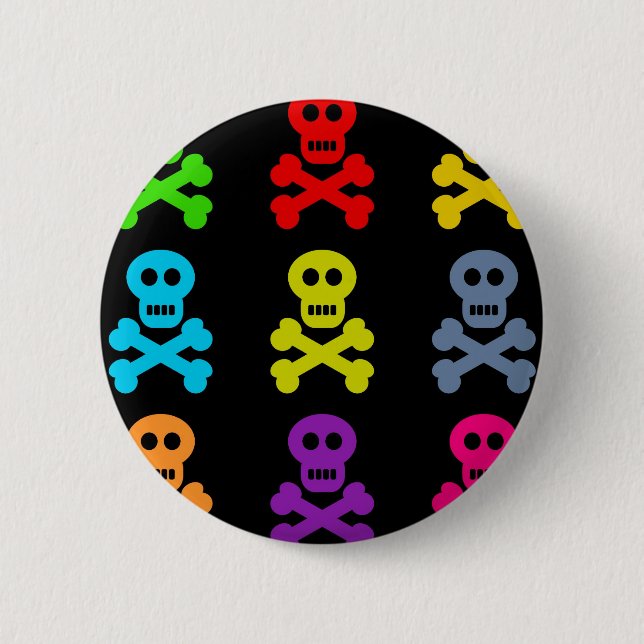 Colourful Skulls 6 Cm Round Badge (Front)
