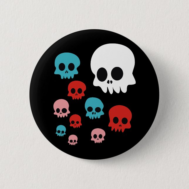 Colourful Skulls 6 Cm Round Badge (Front)