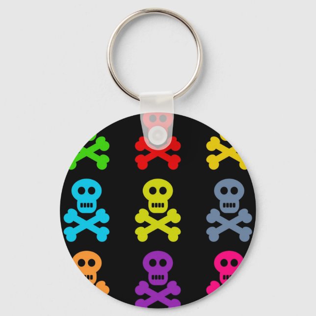 Colourful Skulls Key Ring (Front)
