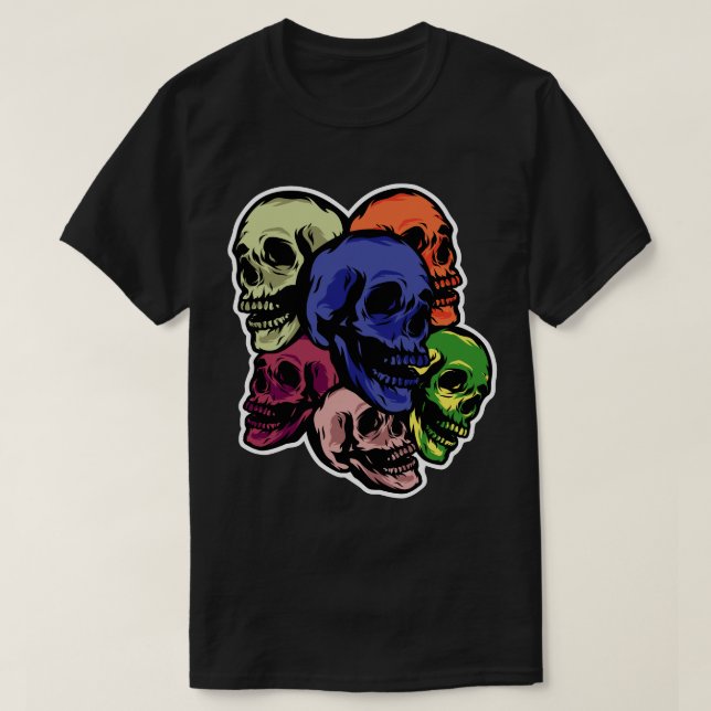 Colourful Skulls T-Shirt (Design Front)