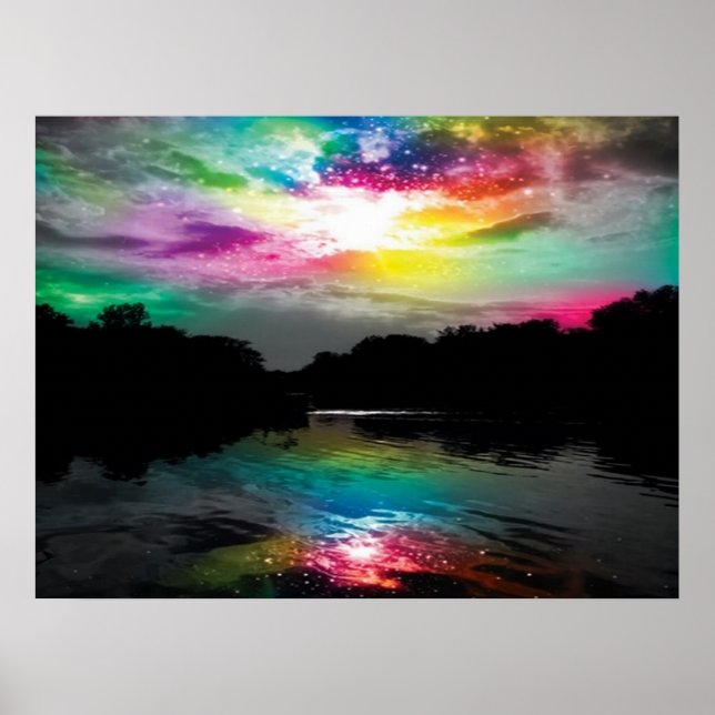 Colourful Sky and Water Poster (Front)