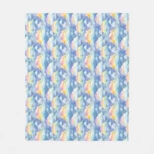 Colourful Sky Background with Clouds, Stars Fleece Blanket