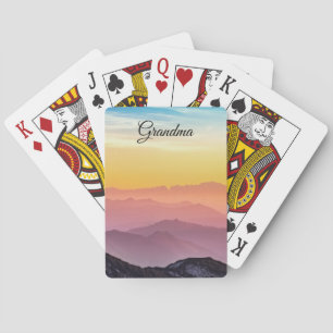 Colourful Sky Grandma Gift Editable Personalised Playing Cards