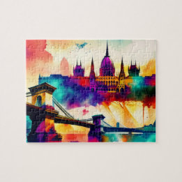 Colourful Skyline Budapest Jigsaw Puzzle