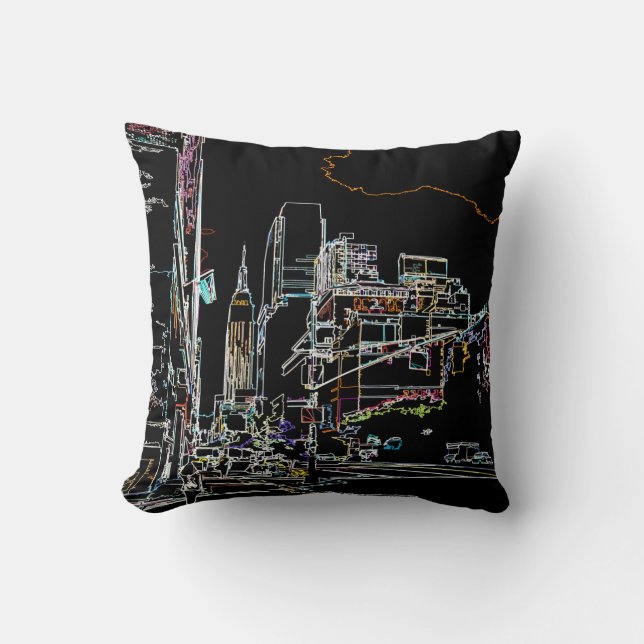 Colourful skyline in Manhattan Cushion (Front)