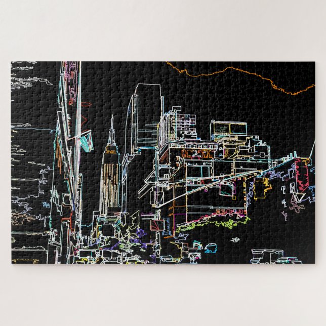Colourful skyline in Manhattan Jigsaw Puzzle (Horizontal)