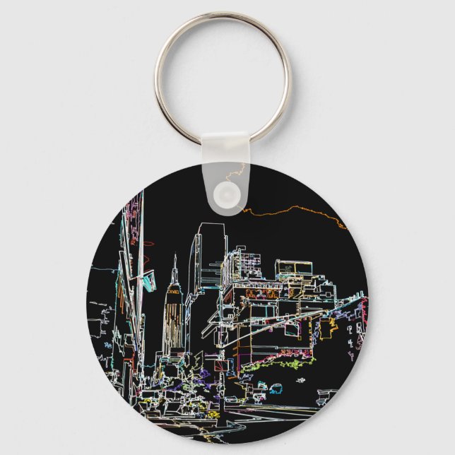Colourful skyline in Manhattan Key Ring (Front)