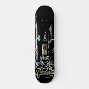 Colourful skyline in Manhattan Skateboard