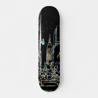 Colourful skyline in Manhattan Skateboard