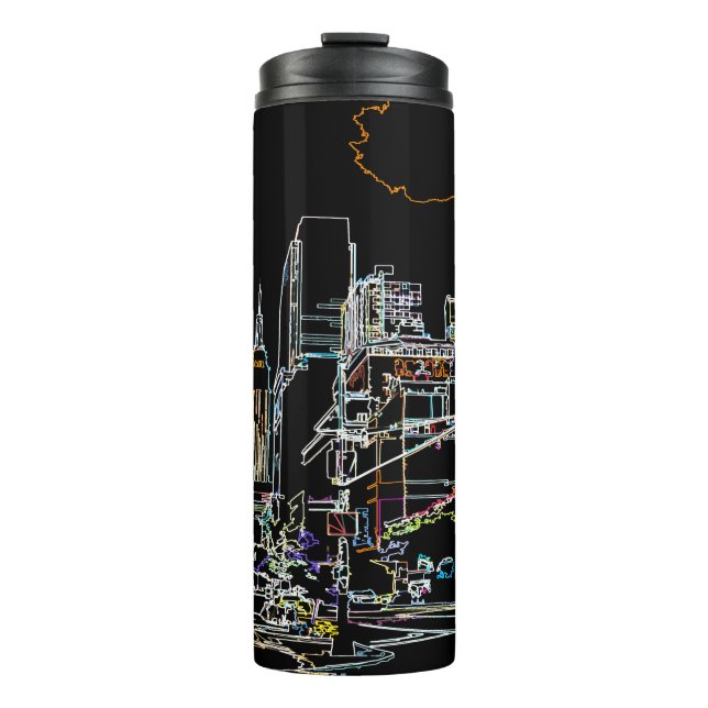 Colourful skyline in Manhattan Thermal Tumbler (Front)