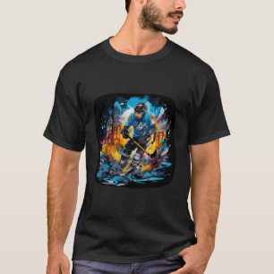Colourful Slapshot Pop Art Hockey Player Tee Hocke