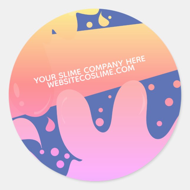 Colourful Slime Business Company Branding  Classic Round Sticker (Front)