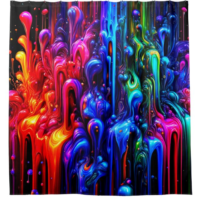 Colourful Slime Shower Curtain (Front)