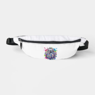 Colourful Sloth Cute Animal Art Funny Graphic Tee  Bum Bags