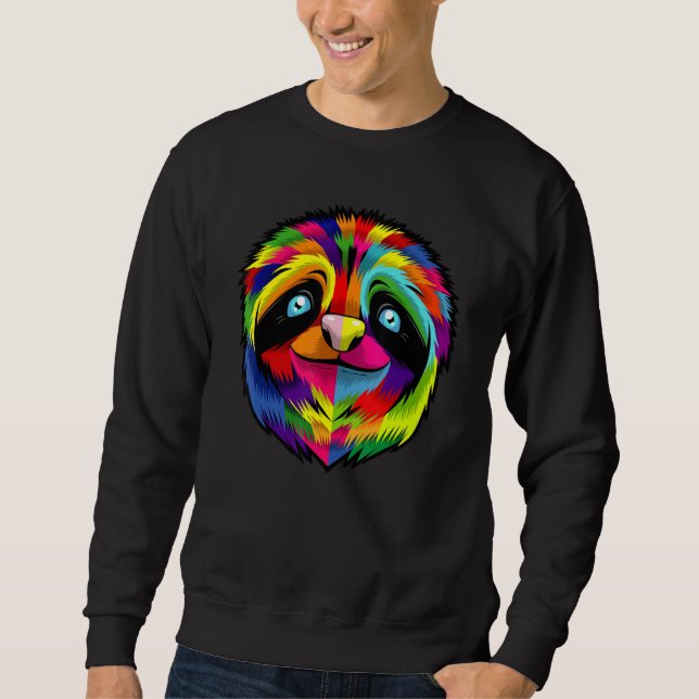 Colourful Sloth Face Sweatshirt (Front)