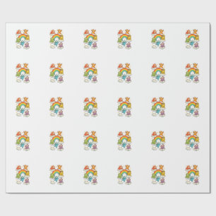 Colourful Sloths With A Rainbow Kawaii Sloth T-Shi Wrapping Paper