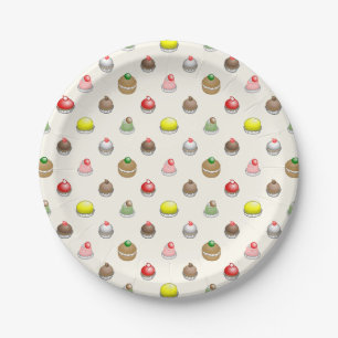 Colourful Small Cakes Paper Plate