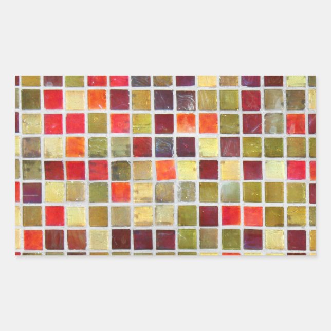 Colourful Small  Tiling Background Rectangular Sticker (Front)