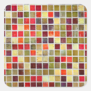 Colourful Small  Tiling Background Square Sticker