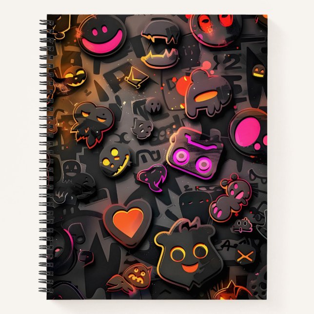 Colourful smile & happy faces  notebook (Front)