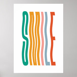 Colourful smile phrase kids room poster