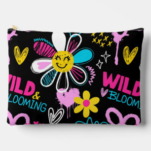 Colourful Smiley Flower Graffiti Pattern Baby Bib Accessory Pouch