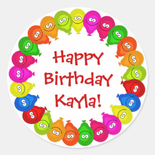 Colourful Smiling Balloons Classic Round Sticker