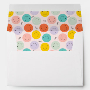 Colourful Smiling Happy Face Pattern Envelope