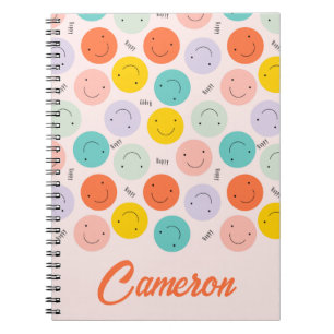 Colourful Smiling Happy Face Pattern Notebook