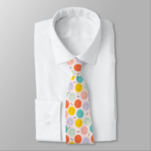 Colourful Smiling Happy Face Pattern Tie