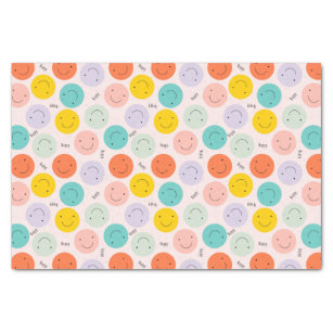 Colourful Smiling Happy Face Pattern Tissue Paper