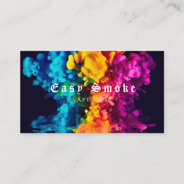 Colourful Smoke Vape Shop Business Card (Front)