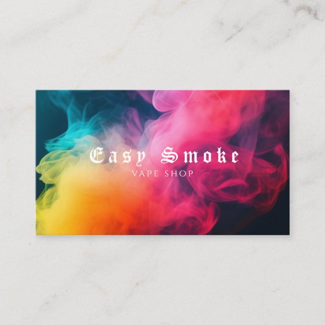 Colourful Smoke Vape Shop Business Card (Front)