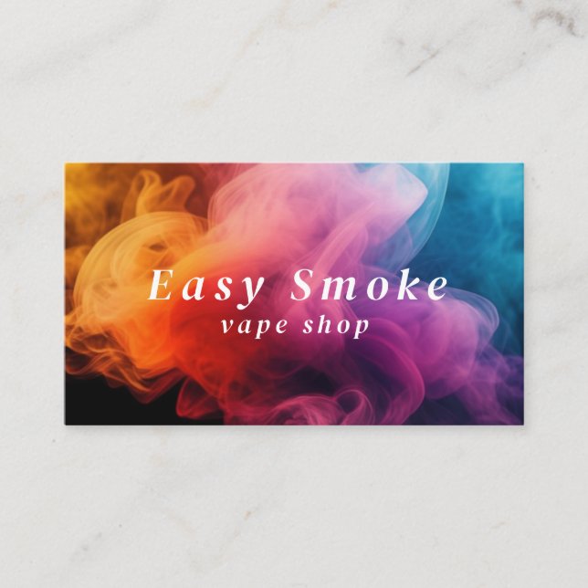 Colourful Smoke Vape Shop Business Card (Front)