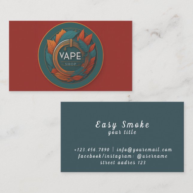 Colourful Smoke Vape Shop Business Card (Front/Back)