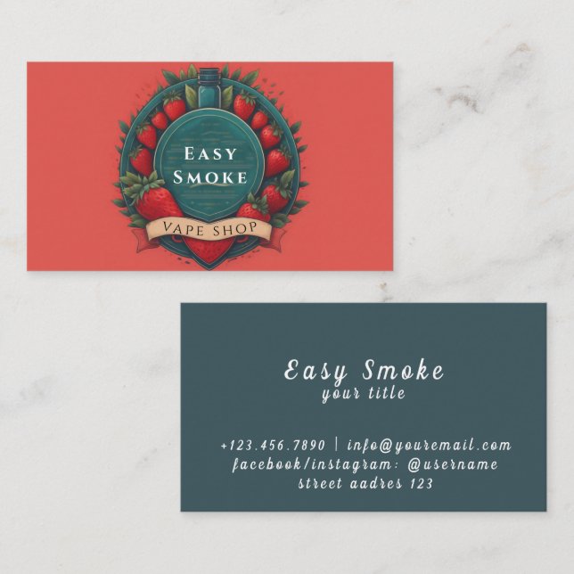 Colourful Smoke Vape Shop Business Card (Front/Back)