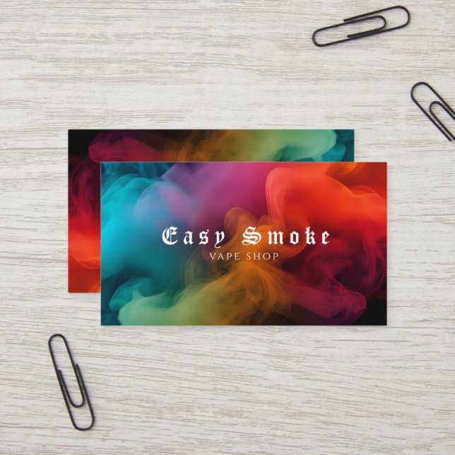 Colourful Smoke Vape Shop Business Card (Front/Back In Situ)